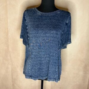Denim Look Fabric Blue Women's Top Size M